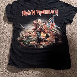 Bay Island Iron Maiden Black Short Sleeve Tee with Graphic Design